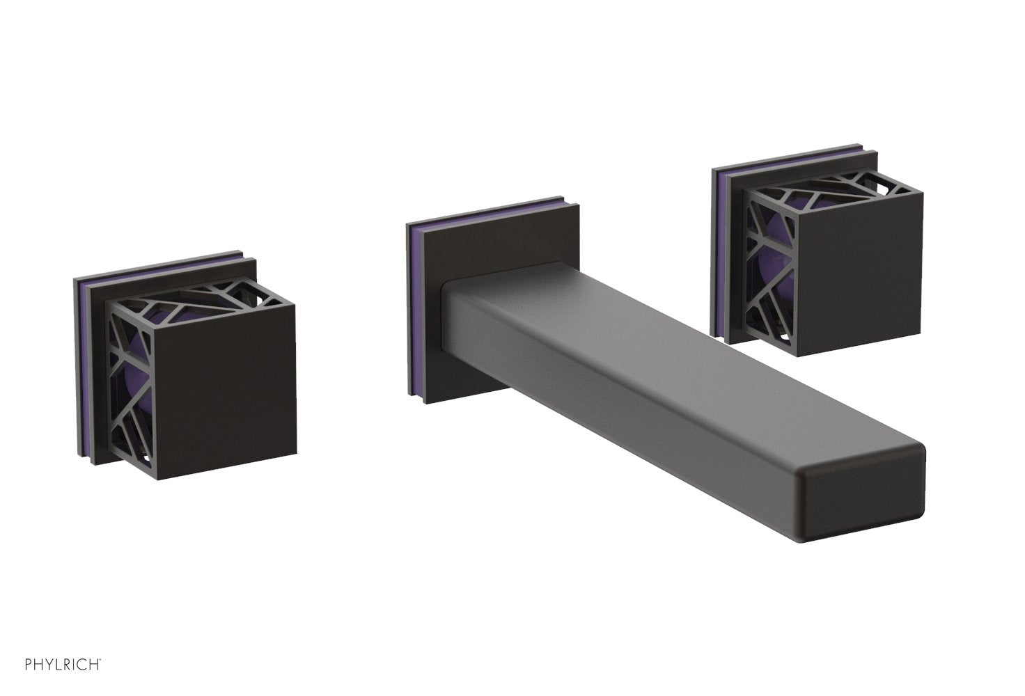 JOLIE Wall Tub Set - Square Handles with "Purple" Accents 222-57