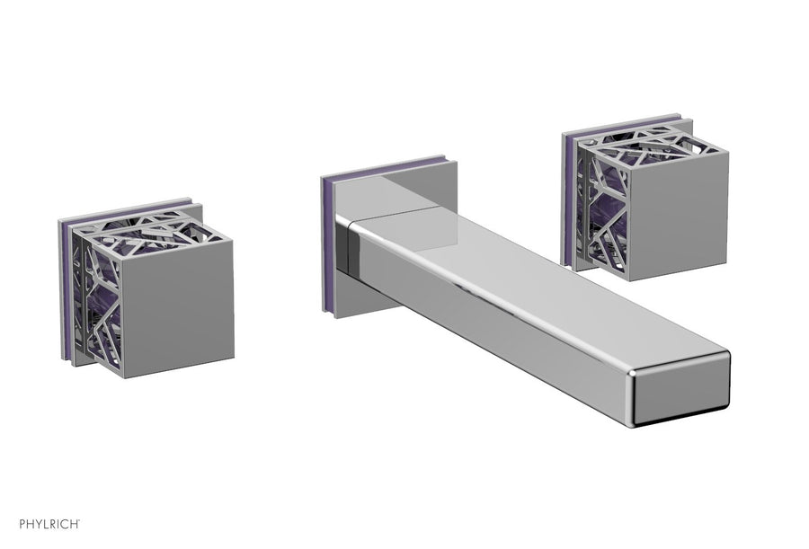 JOLIE Wall Lavatory Set - Square Handles with "Purple" Accents 222-12