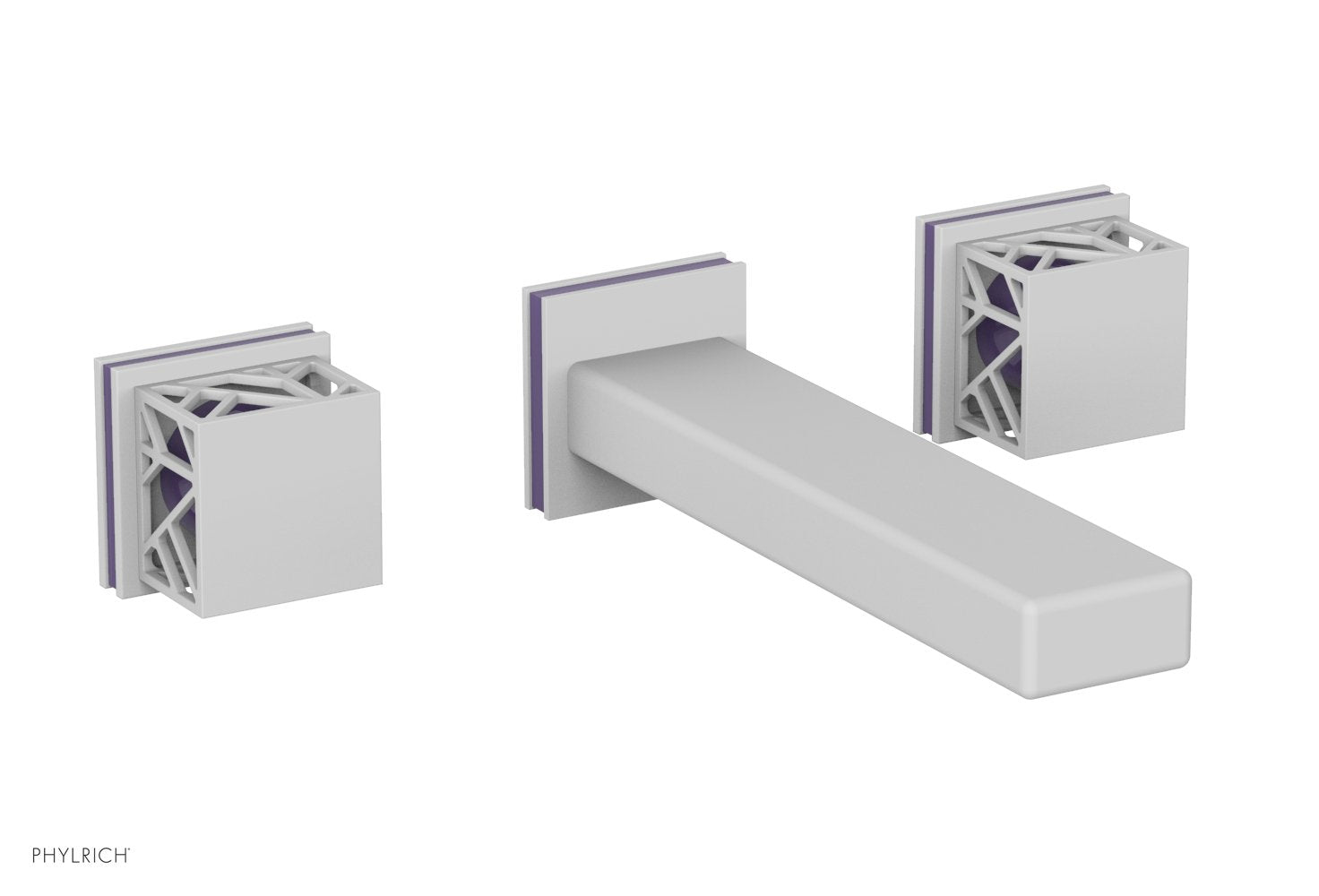 JOLIE Wall Tub Set - Square Handles with "Purple" Accents 222-57