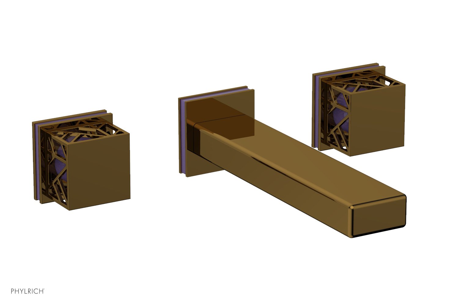 JOLIE Wall Tub Set - Square Handles with "Purple" Accents 222-57