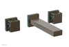 JOLIE Wall Tub Set - Square Handles with "Turquoise" Accents 222-57