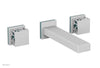 JOLIE Wall Tub Set - Square Handles with "Turquoise" Accents 222-57