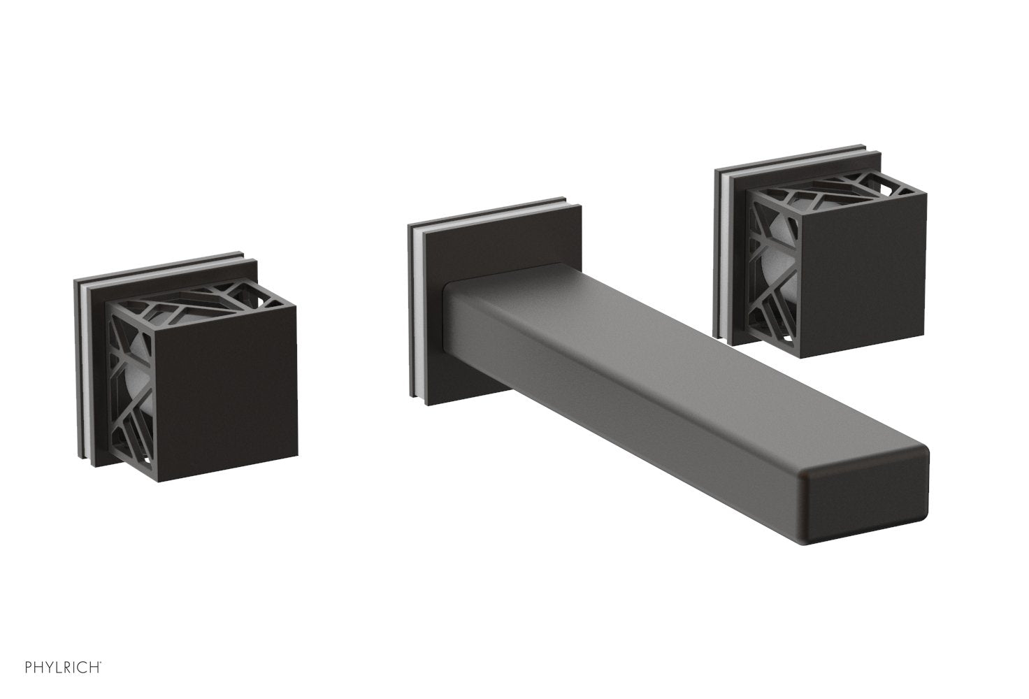 JOLIE Wall Lavatory Set - Square Handles with "White" Accents 222-12