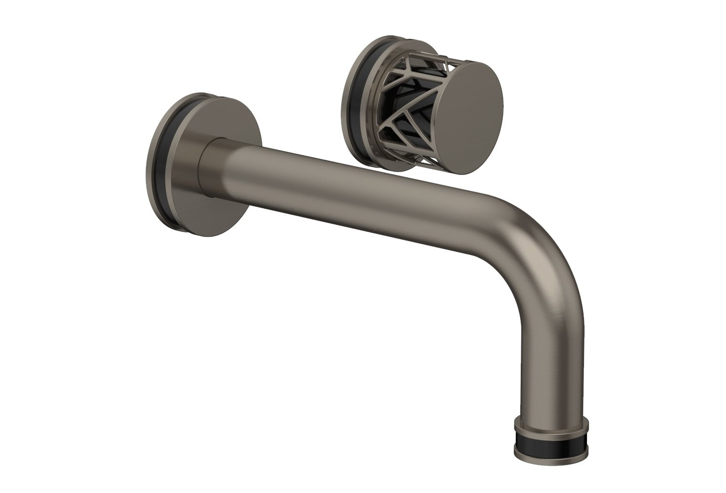 JOLIE Single Handle Wall Lavatory Set - Round Handle "Black" Accents 222-15