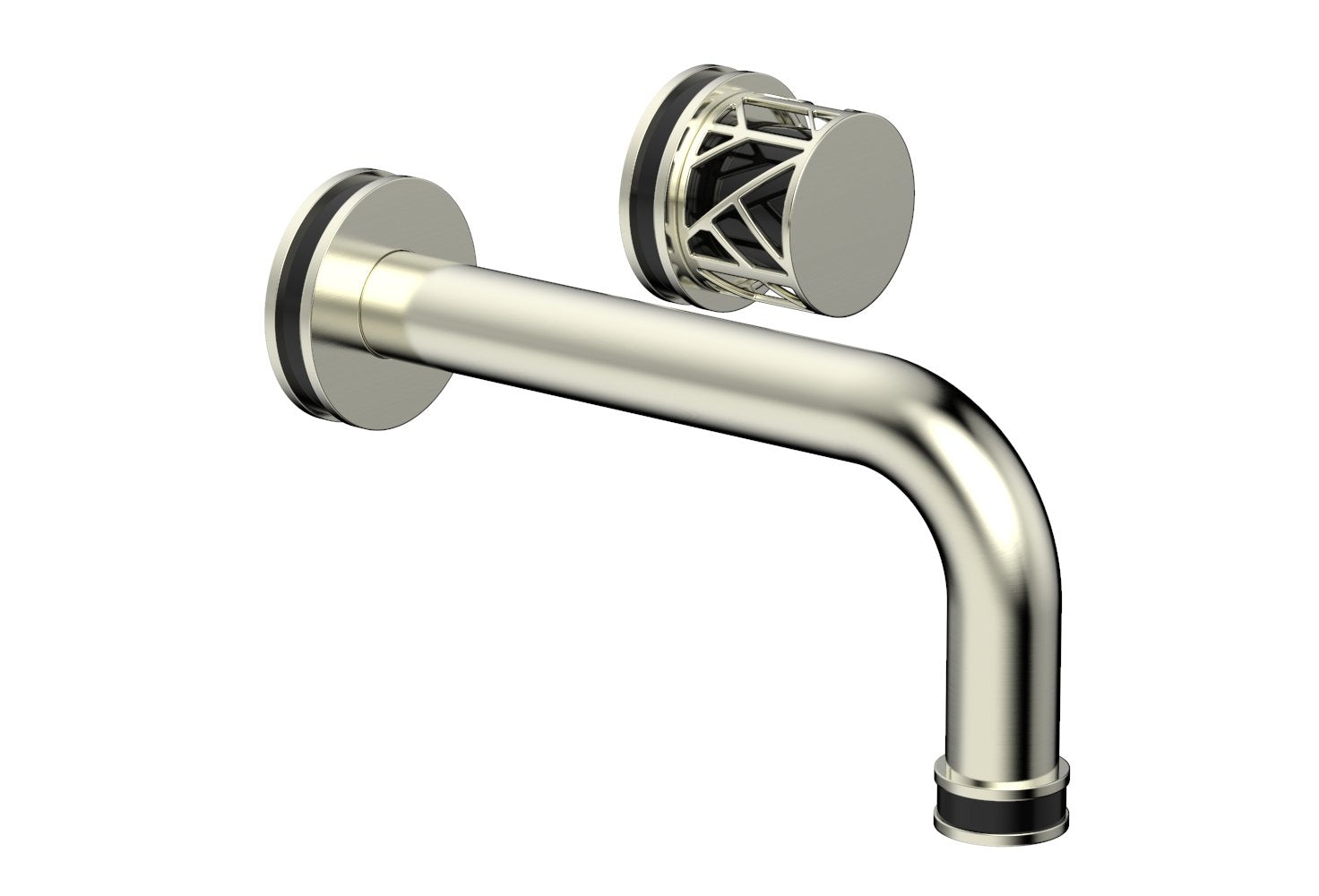 JOLIE Single Handle Wall Lavatory Set - Round Handle "Black" Accents 222-15