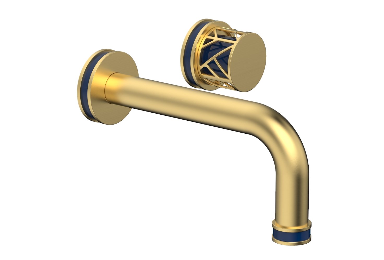 JOLIE Single Handle Wall Lavatory Set - Round Handle "Navy Blue" Accents 222-15