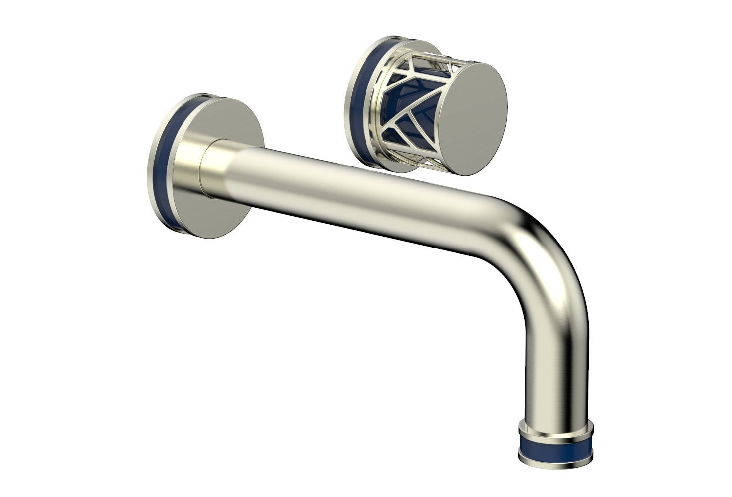 JOLIE Single Handle Wall Lavatory Set - Round Handle "Navy Blue" Accents 222-15