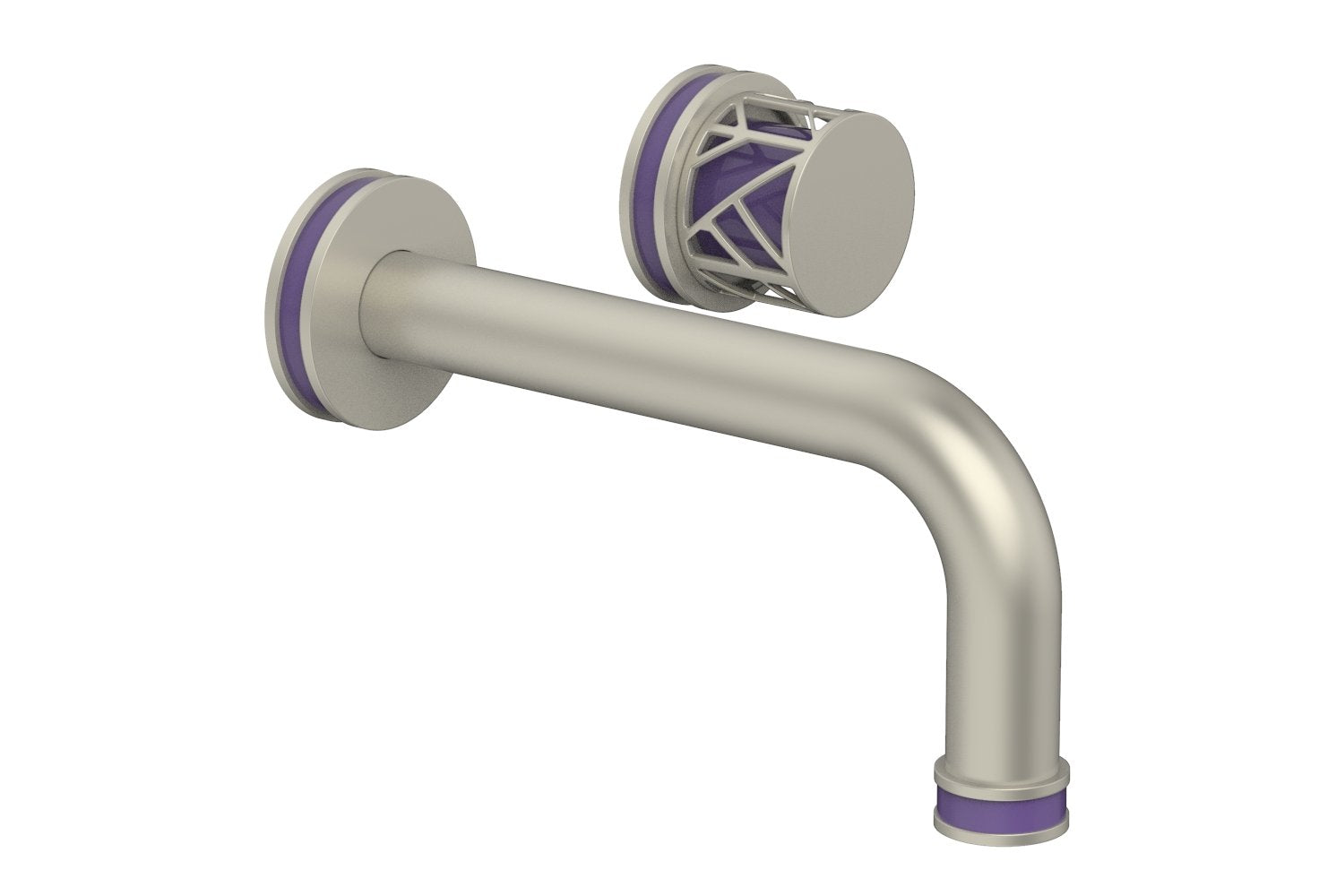 JOLIE Single Handle Wall Lavatory Set - Round Handle "Purple" Accents 222-15