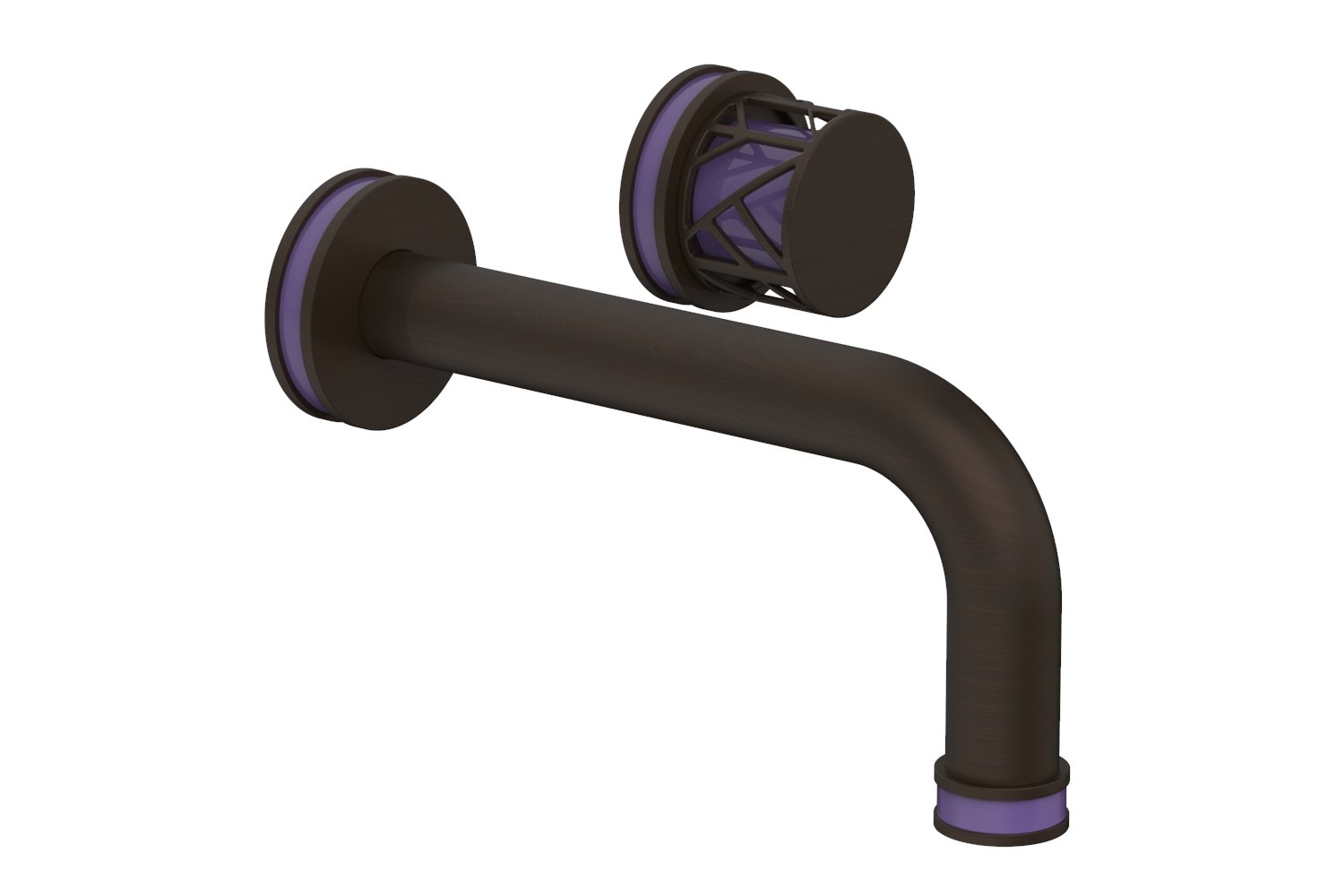 JOLIE Single Handle Wall Lavatory Set - Round Handle "Purple" Accents 222-15