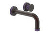 JOLIE Single Handle Wall Lavatory Set - Round Handle "Purple" Accents 222-15