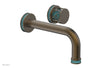 JOLIE Single Handle Wall Lavatory Set - Round Handle "Turquoise" Accents 222-15