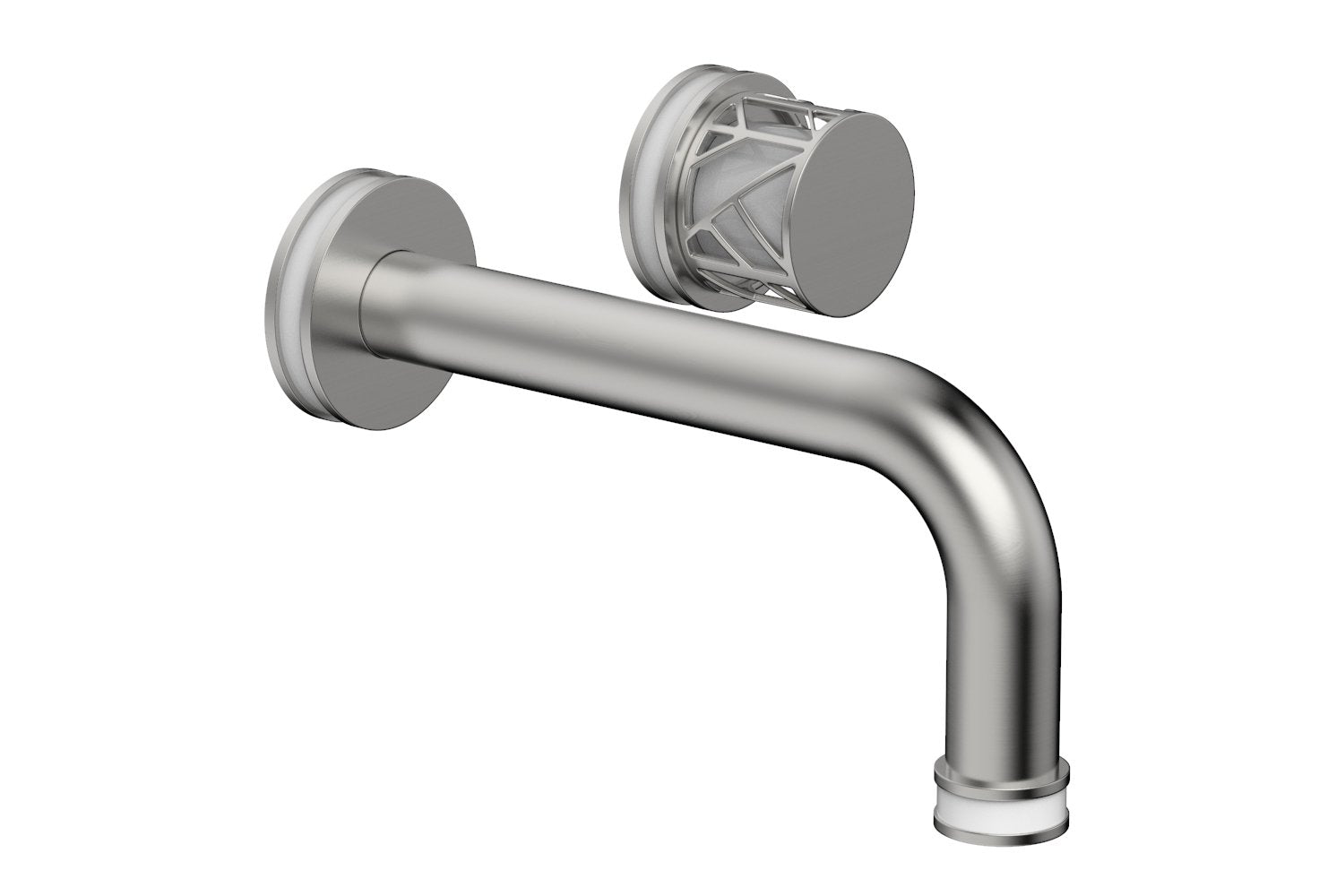 JOLIE Single Handle Wall Lavatory Set - Round Handle "White" Accents 222-15