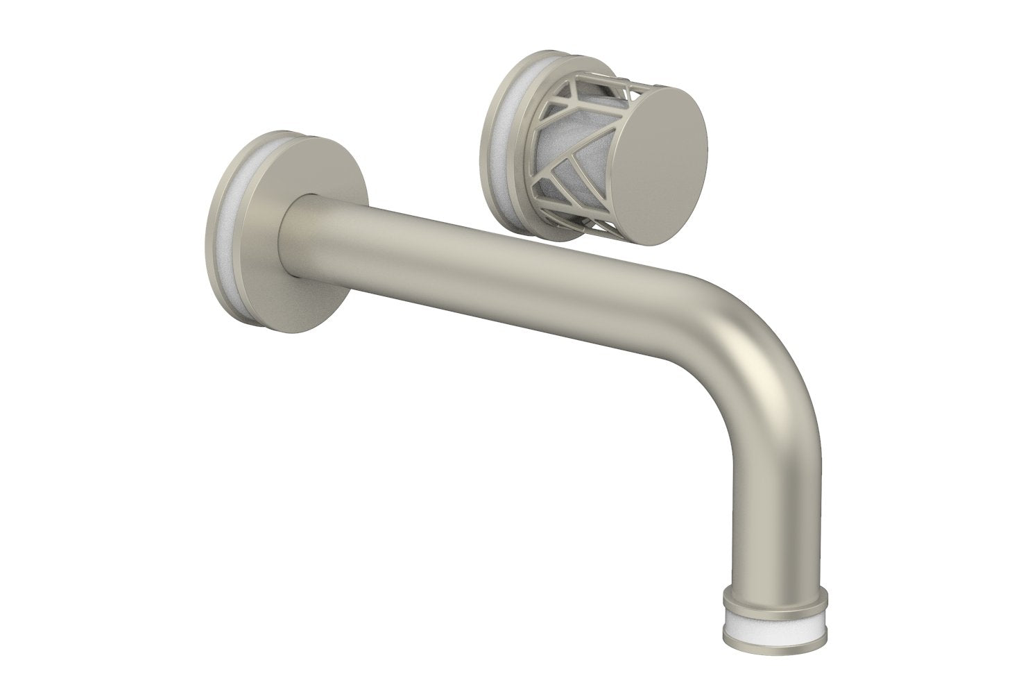 JOLIE Single Handle Wall Lavatory Set - Round Handle "White" Accents 222-15