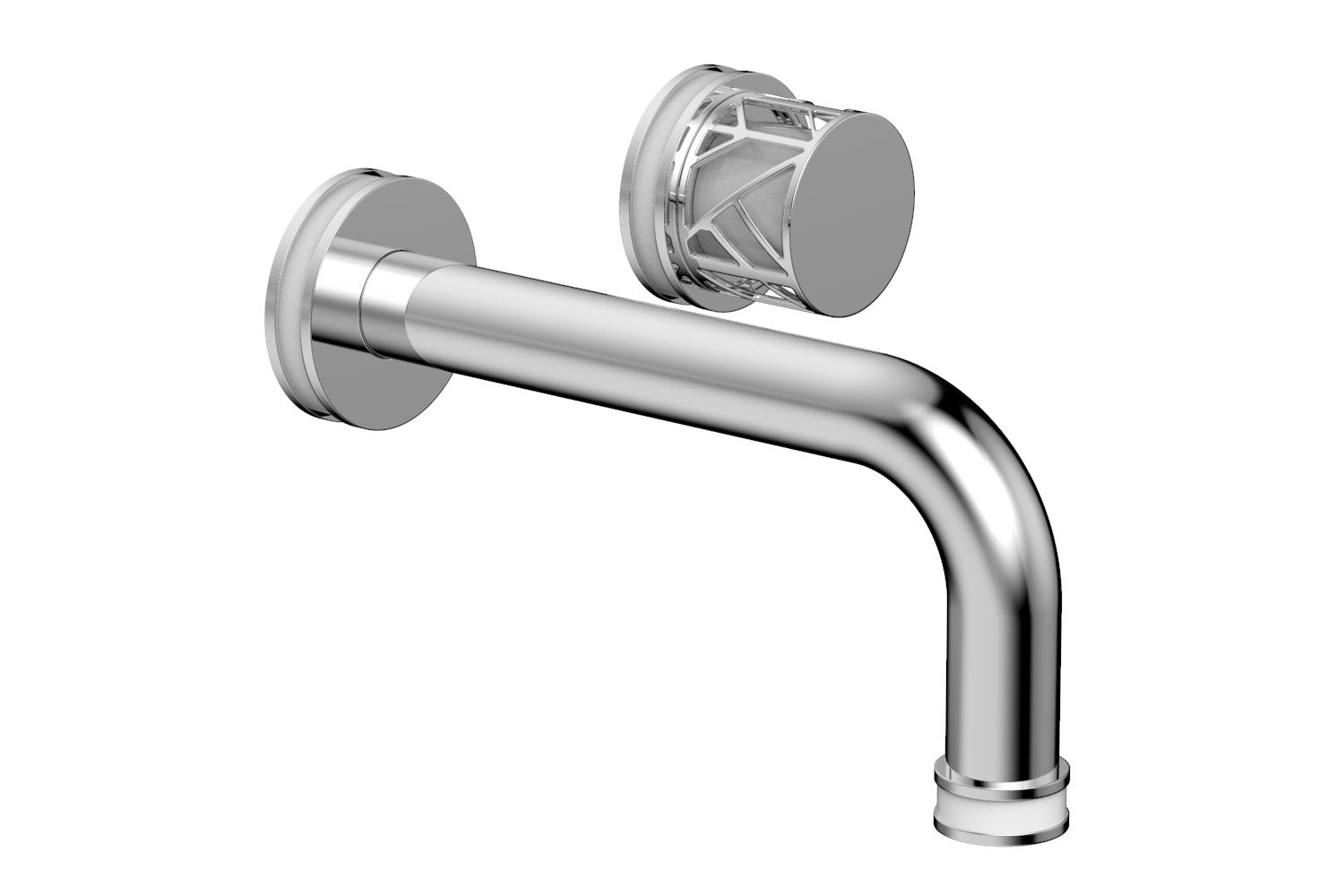 JOLIE Single Handle Wall Lavatory Set - Round Handle "White" Accents 222-15