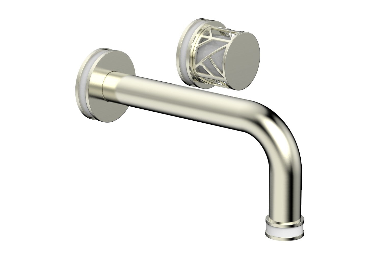 JOLIE Single Handle Wall Lavatory Set - Round Handle "White" Accents 222-15