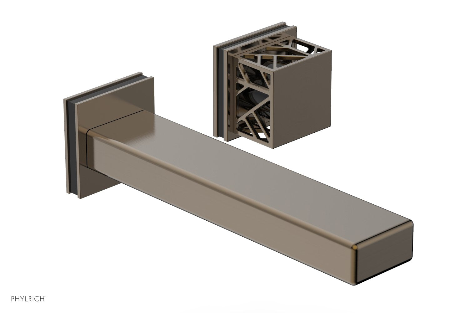 JOLIE Single Handle Wall Lavatory Set - Square Handle "Black" Accents 222-16