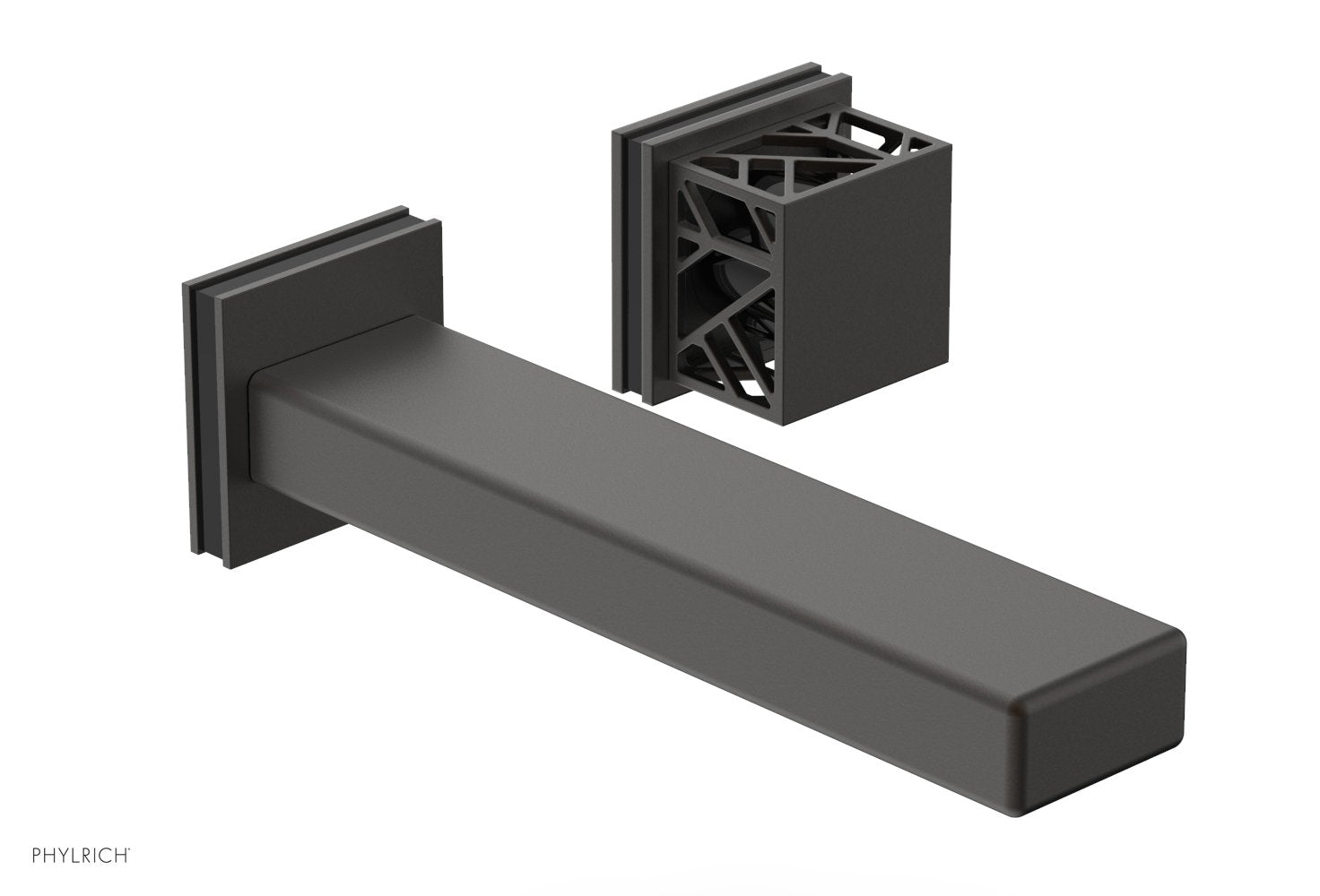 JOLIE Single Handle Wall Lavatory Set - Square Handle "Black" Accents 222-16