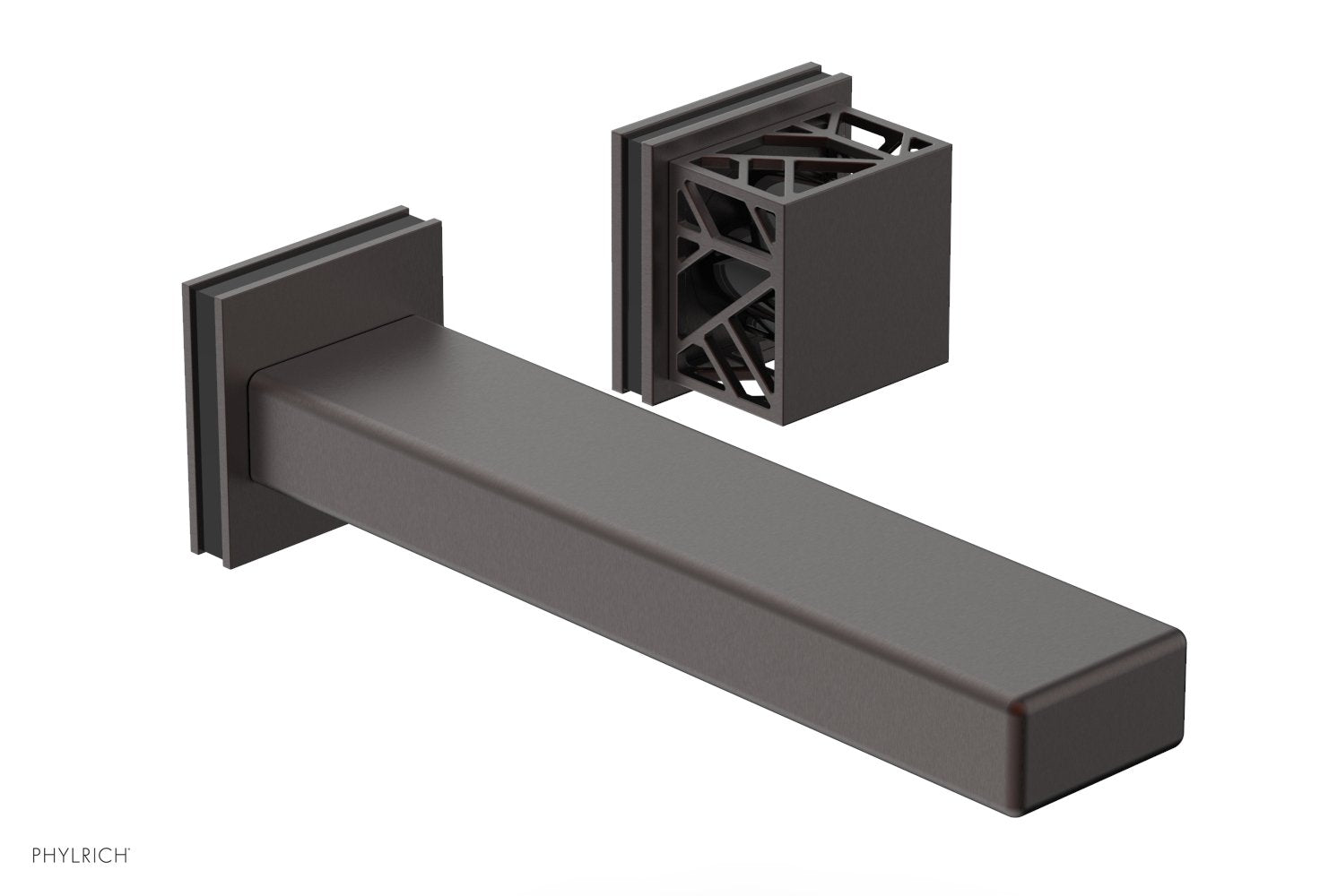 JOLIE Single Handle Wall Lavatory Set - Square Handle "Black" Accents 222-16