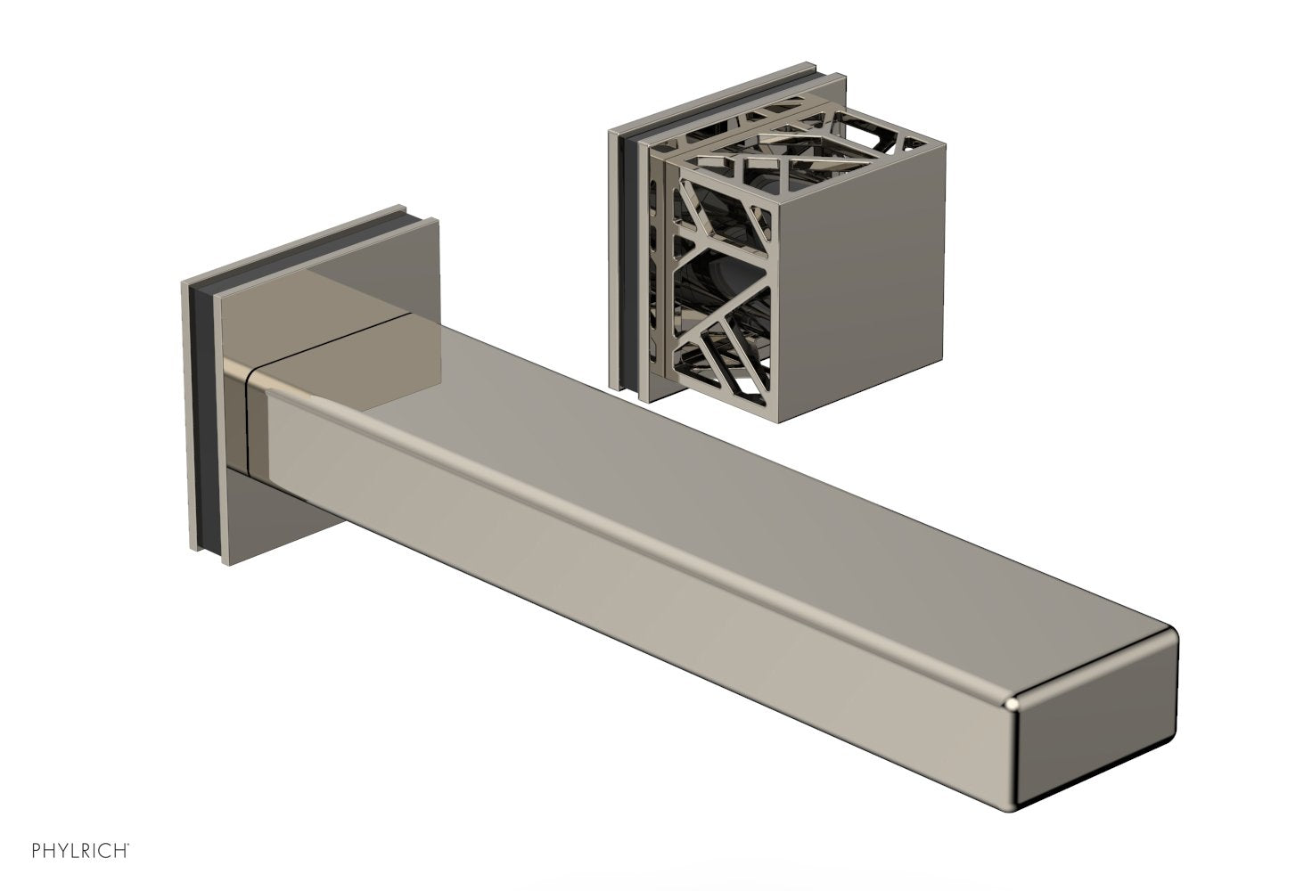 JOLIE Single Handle Wall Lavatory Set - Square Handle "Black" Accents 222-16