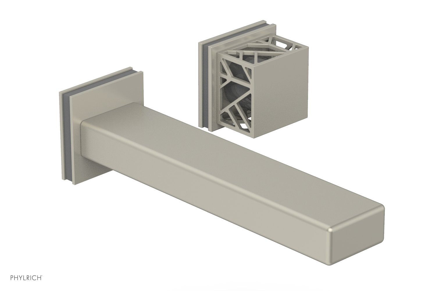 JOLIE Single Handle Wall Lavatory Set - Square Handle "Grey" Accents 222-16