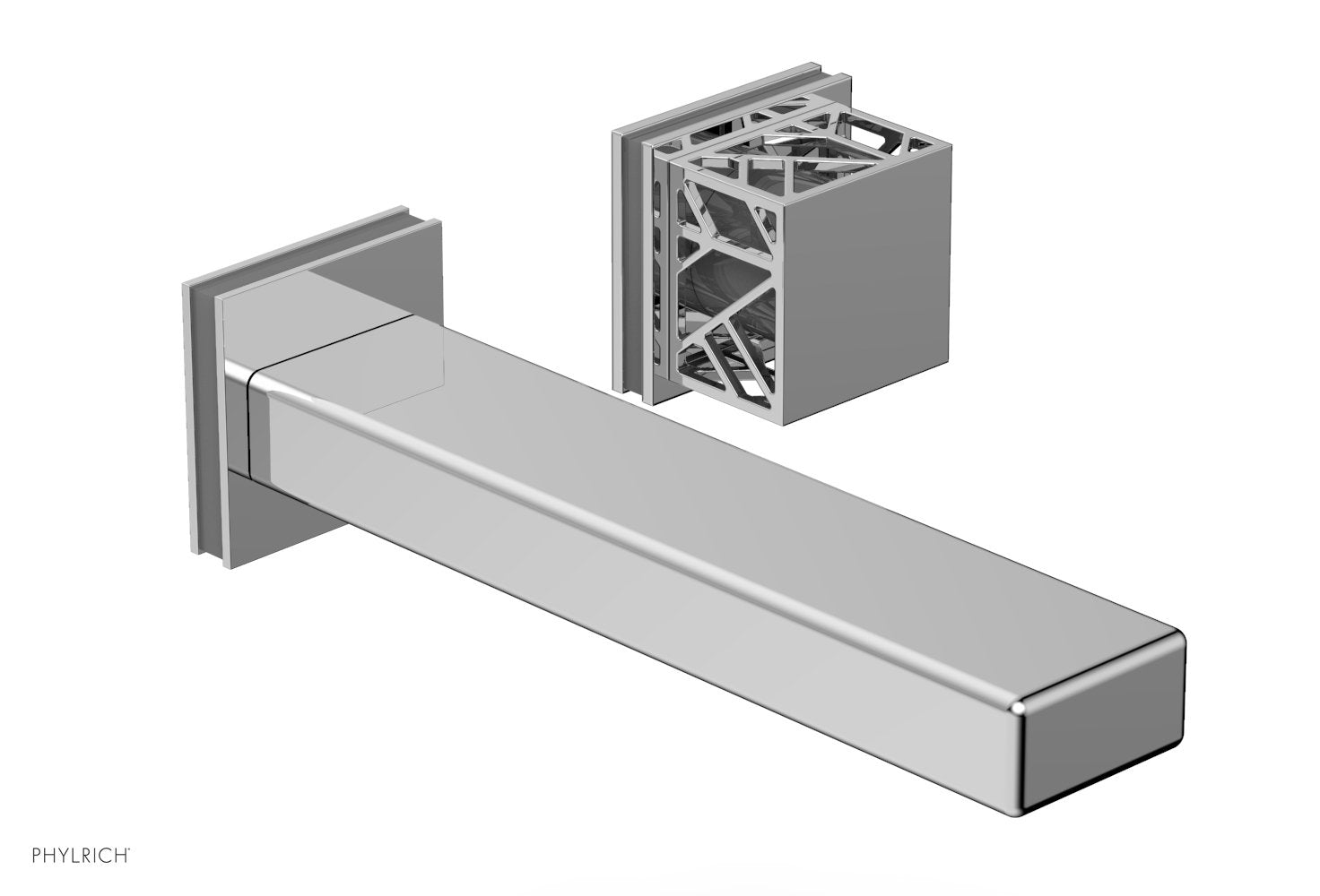 JOLIE Single Handle Wall Lavatory Set - Square Handle "Grey" Accents 222-16
