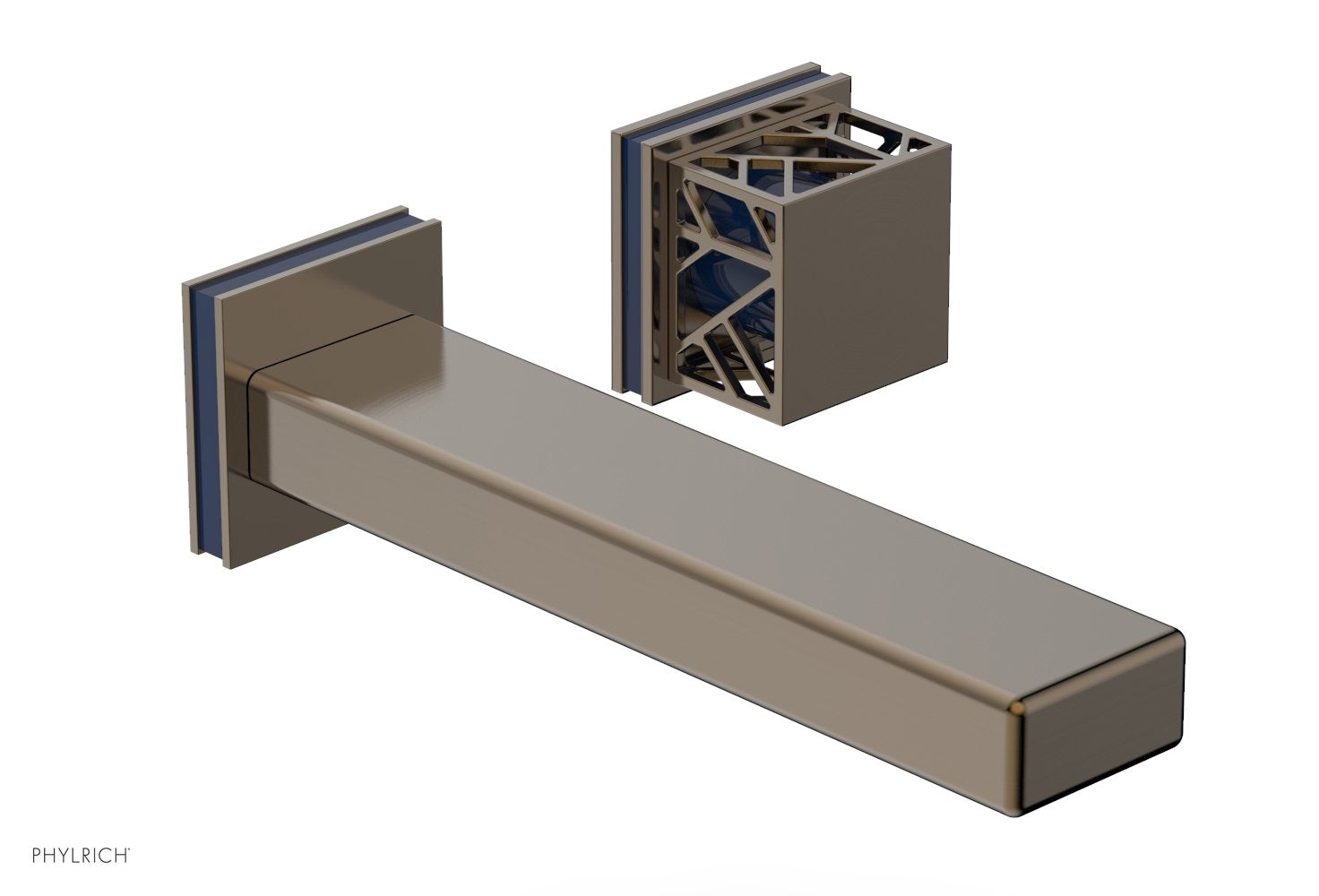 JOLIE Single Handle Wall Lavatory Set - Square Handle "Navy Blue" Accents 222-16