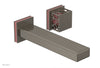 JOLIE Single Handle Wall Lavatory Set - Square Handle "Pink" Accents 222-16