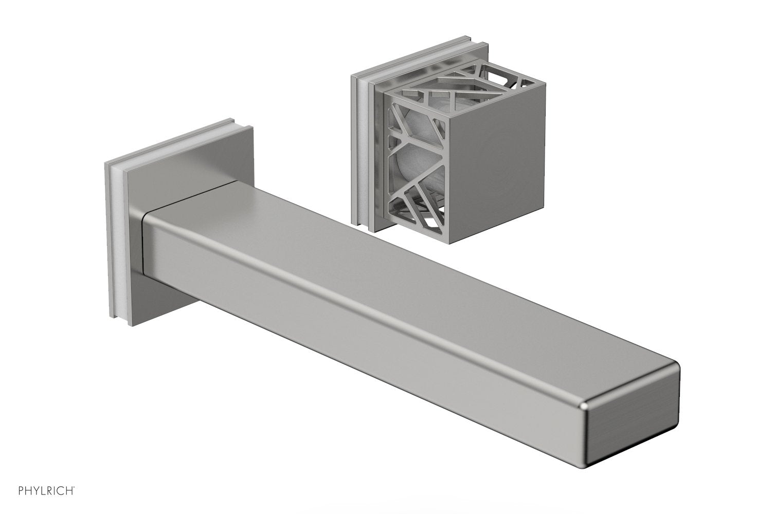 JOLIE Single Handle Wall Lavatory Set - Square Handle "White" Accents 222-16