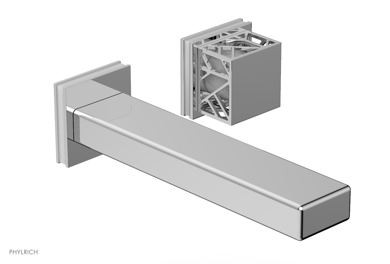 JOLIE Single Handle Wall Lavatory Set - Square Handle "White" Accents 222-16