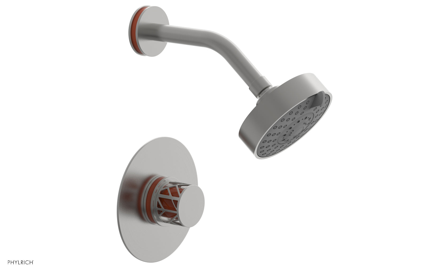 JOLIE Pressure Balance Shower Set - Round Handle with "Orange" Accents 222-21