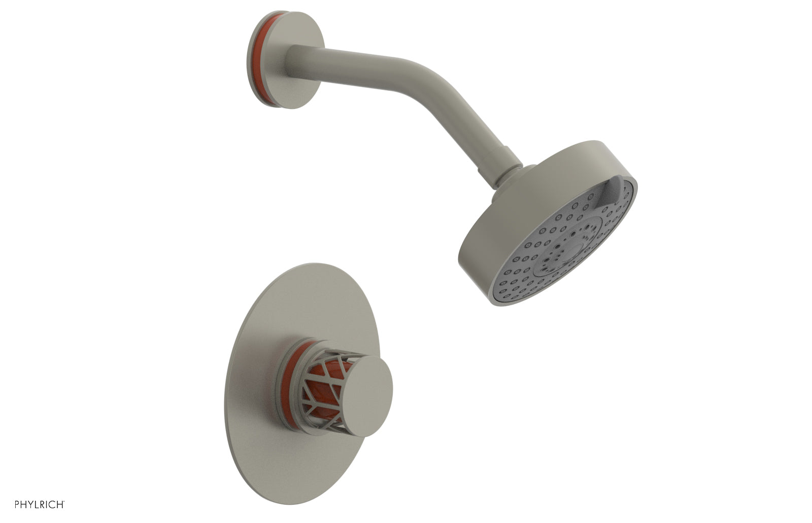 JOLIE Pressure Balance Shower Set - Round Handle with "Orange" Accents 222-21