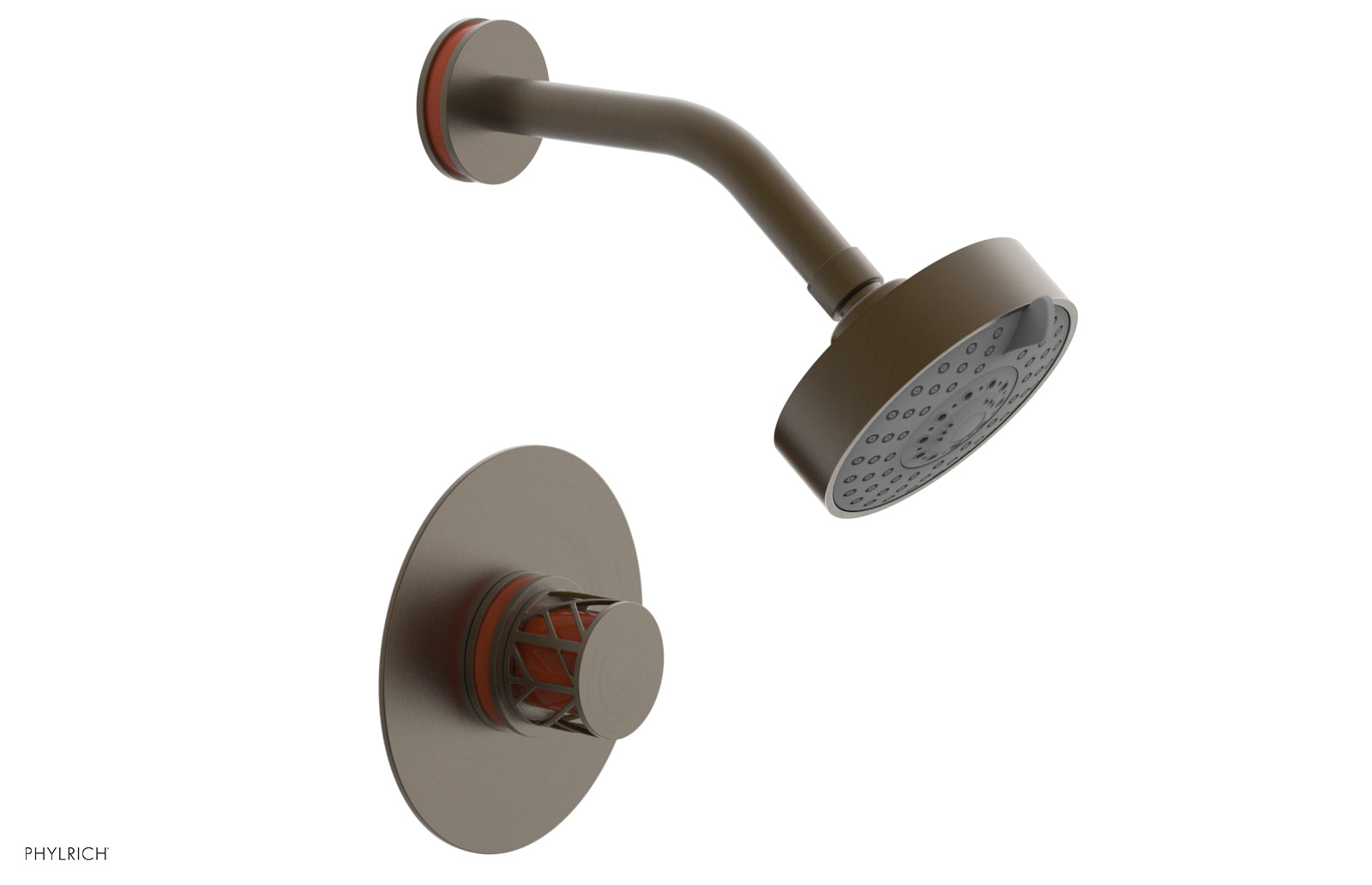 JOLIE Pressure Balance Shower Set - Round Handle with "Orange" Accents 222-21