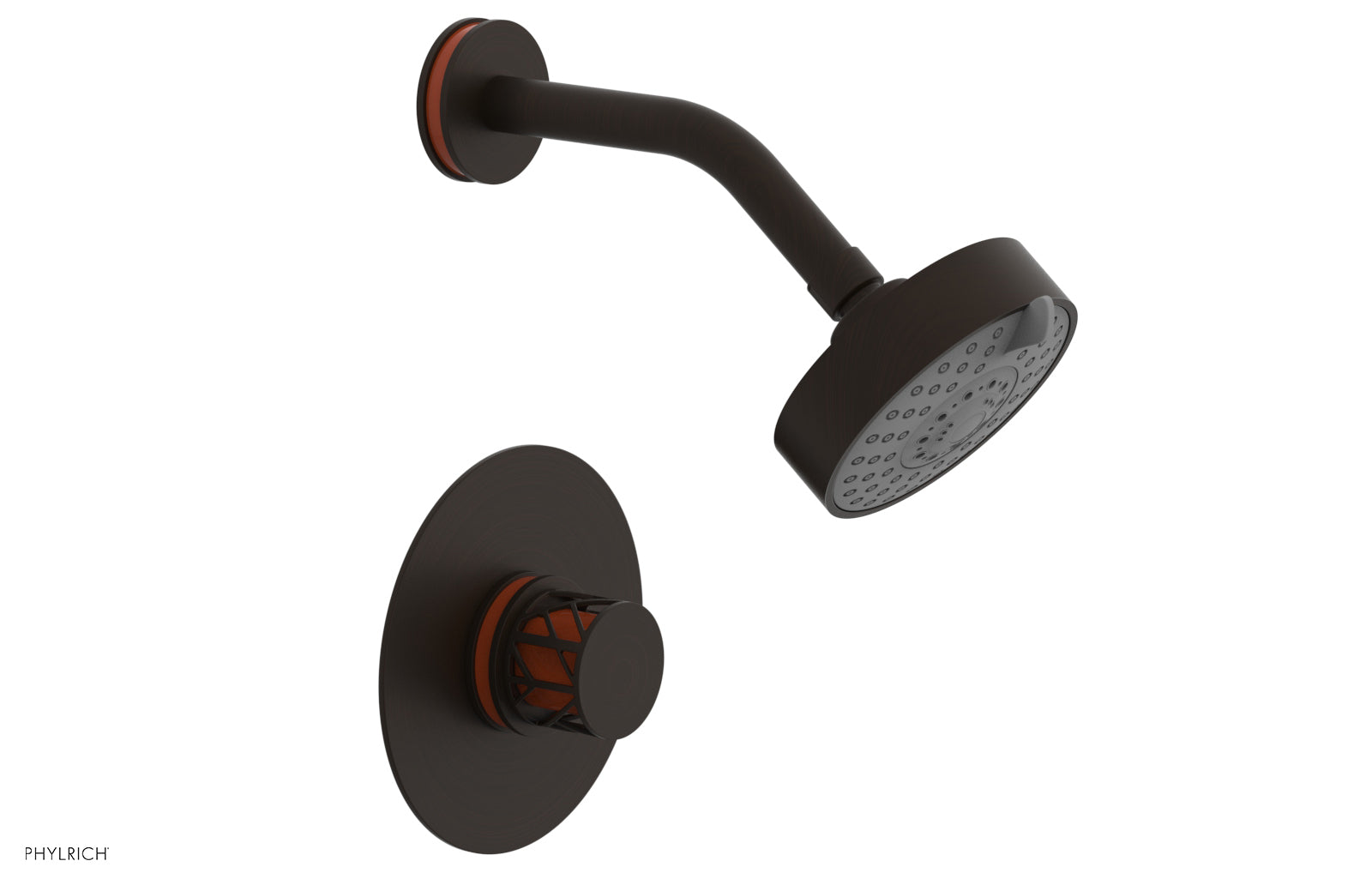JOLIE Pressure Balance Shower Set - Round Handle with "Orange" Accents 222-21