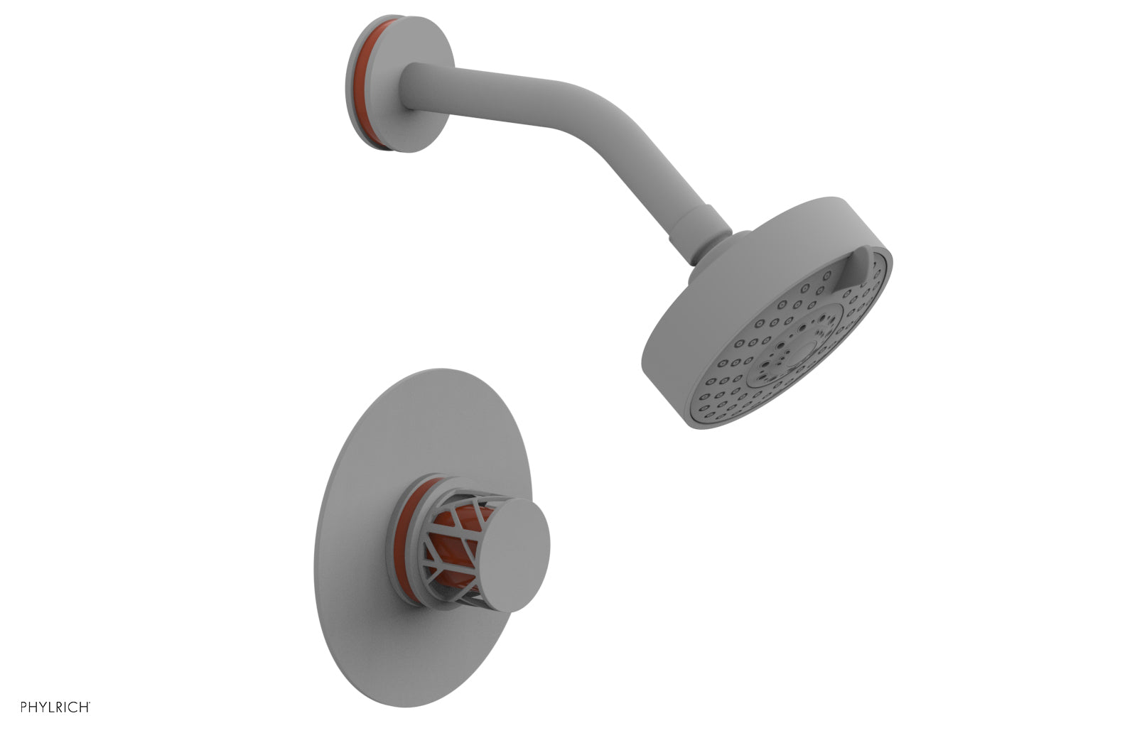 JOLIE Pressure Balance Shower Set - Round Handle with "Orange" Accents 222-21