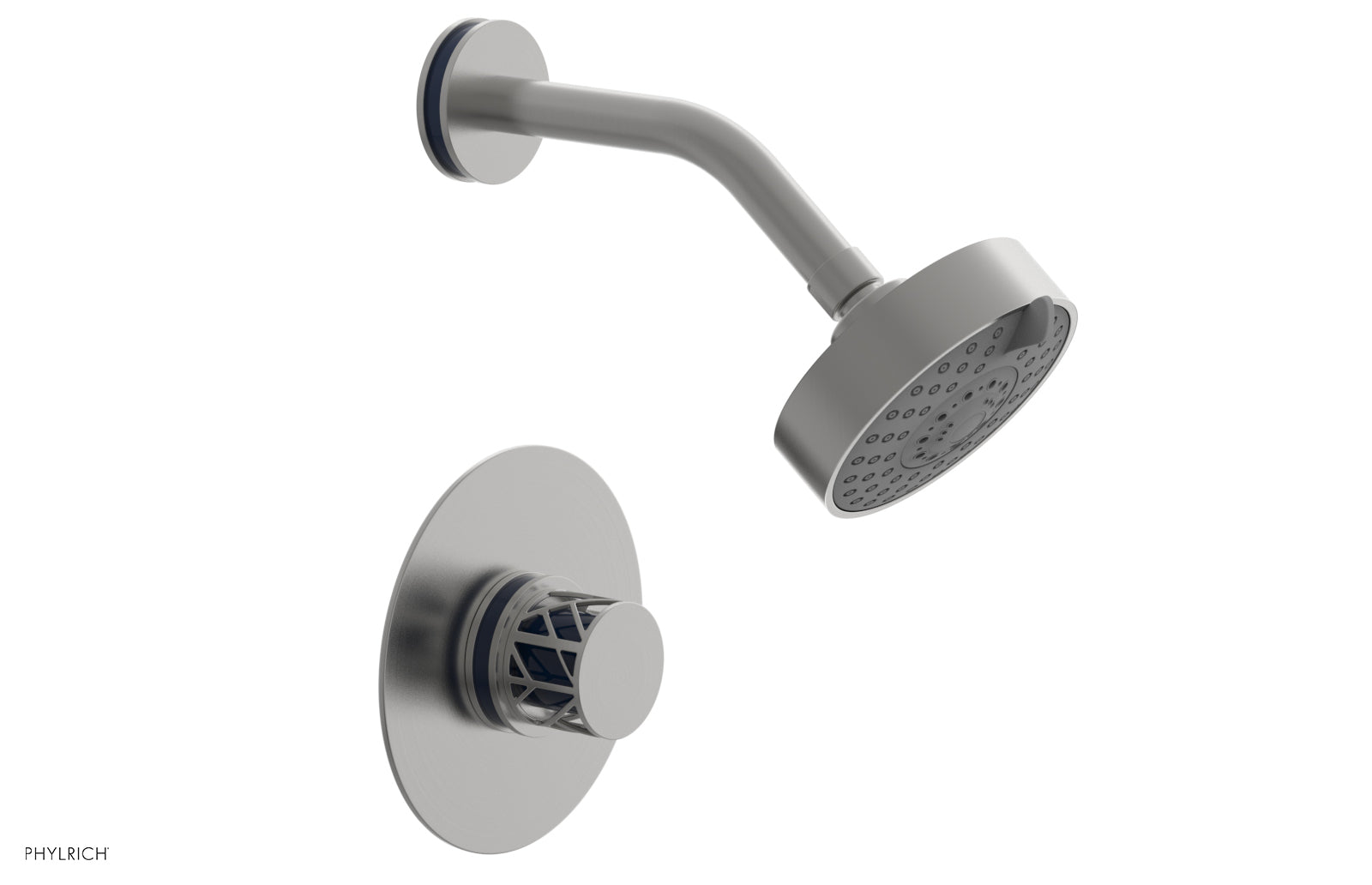 JOLIE Pressure Balance Shower Set - Round Handle with "Navy Blue" Accents 222-21