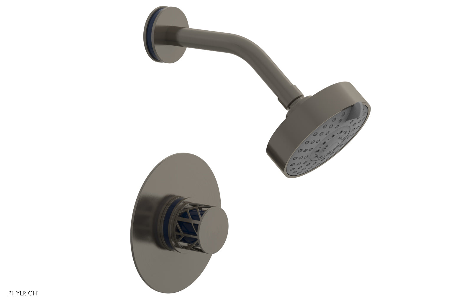 JOLIE Pressure Balance Shower Set - Round Handle with "Navy Blue" Accents 222-21