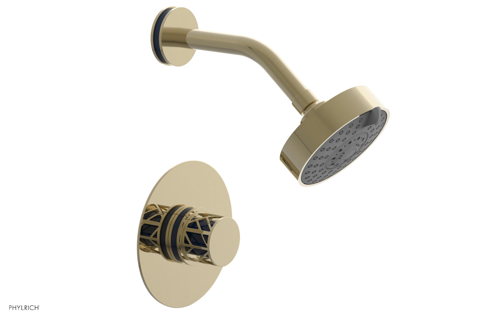 JOLIE Pressure Balance Shower Set - Round Handle with "Navy Blue" Accents 222-21