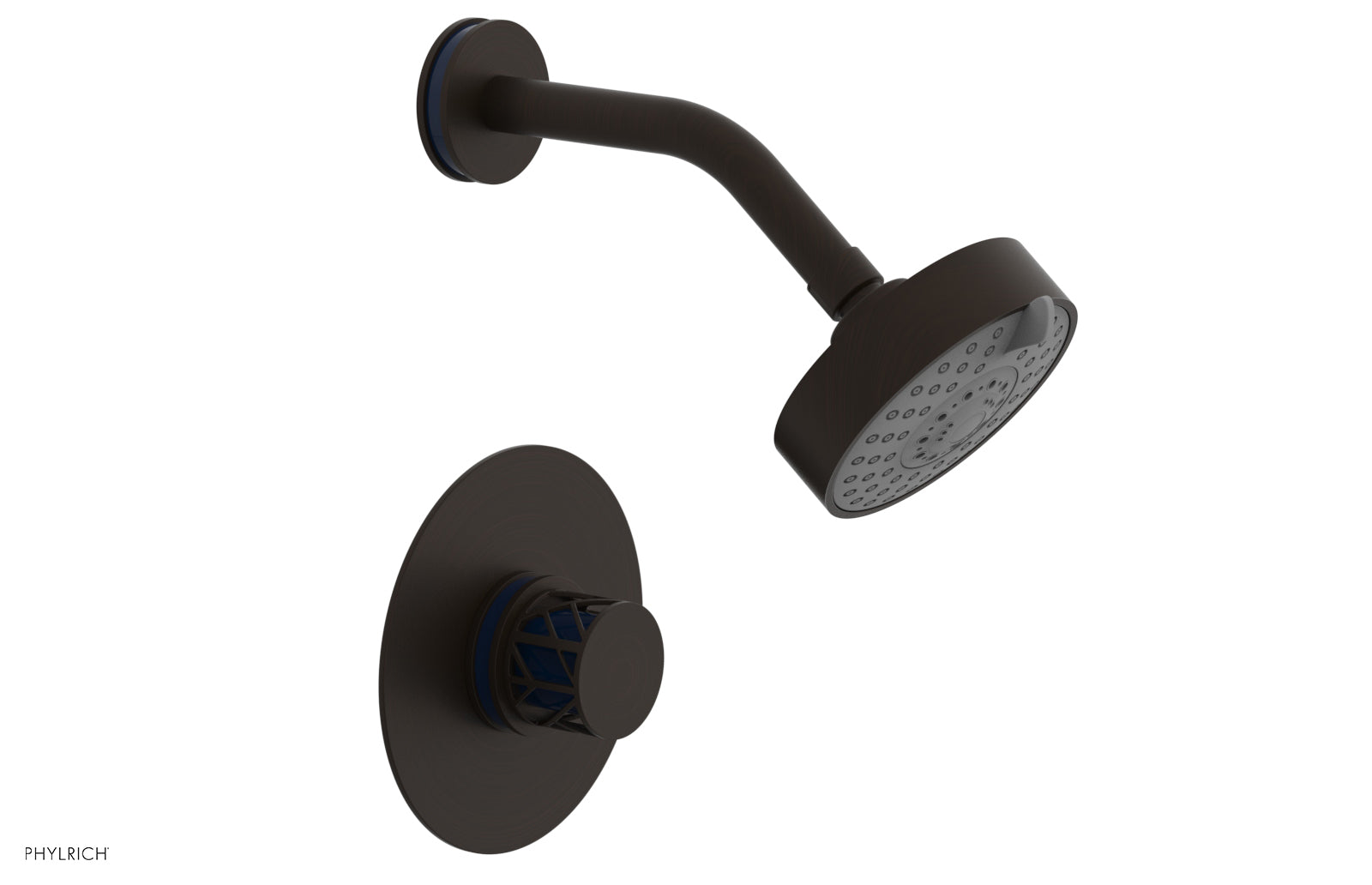 JOLIE Pressure Balance Shower Set - Round Handle with "Navy Blue" Accents 222-21
