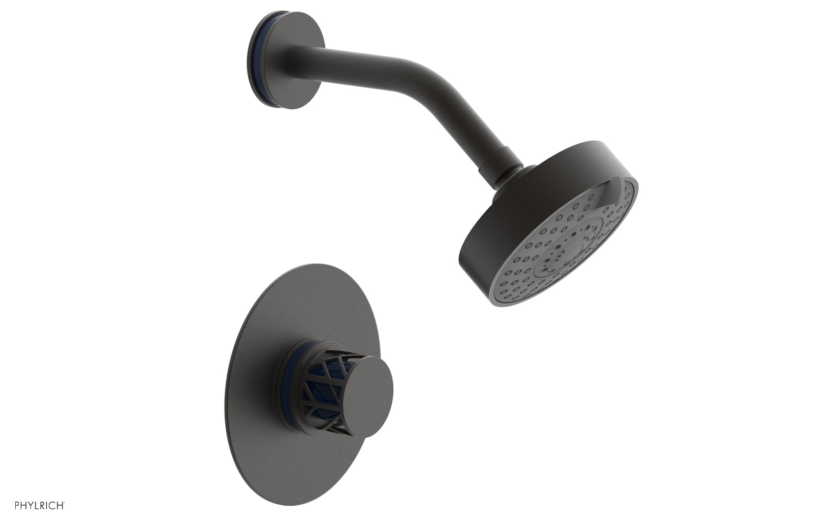 JOLIE Pressure Balance Shower Set - Round Handle with "Navy Blue" Accents 222-21