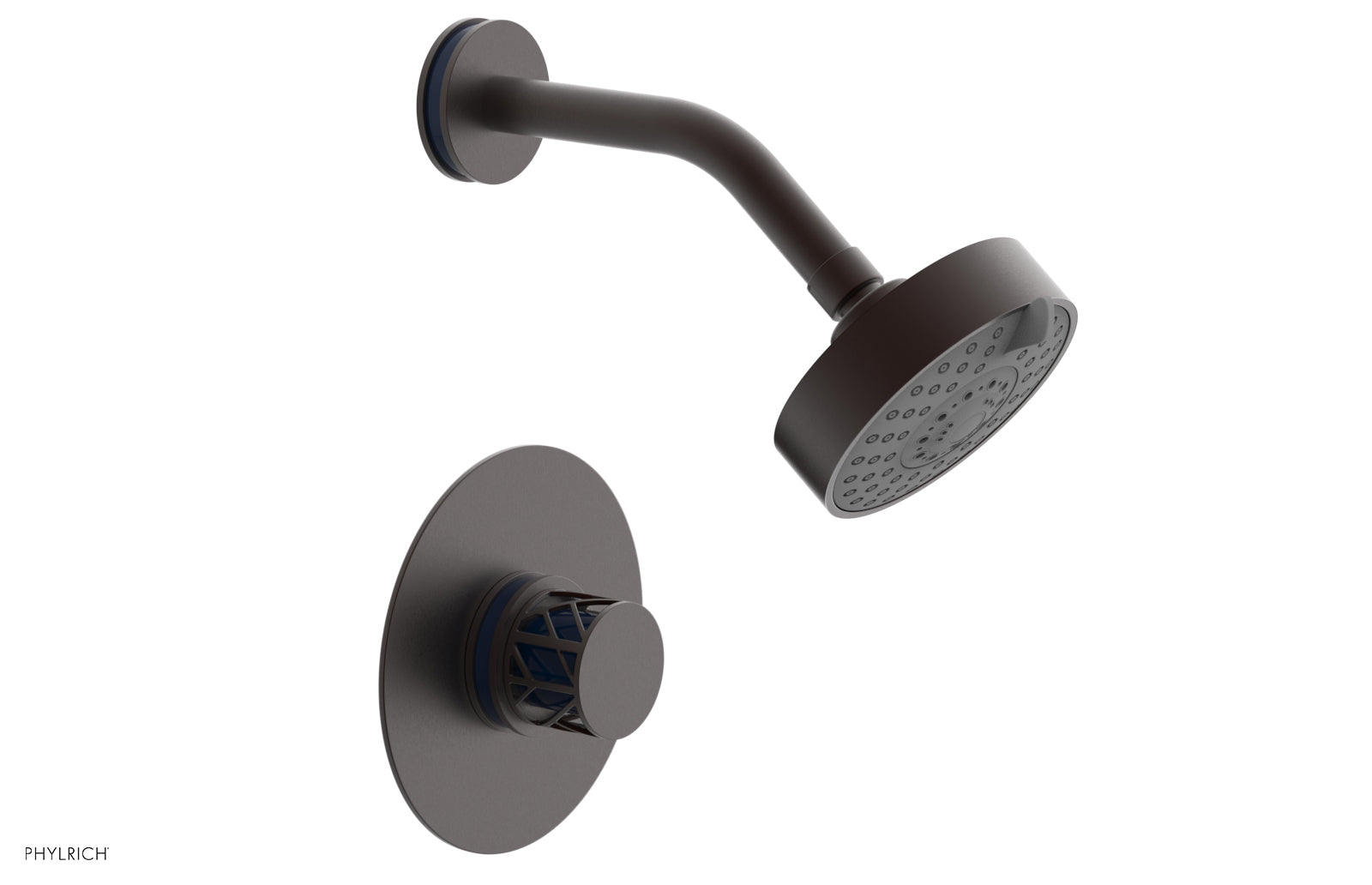 JOLIE Pressure Balance Shower Set - Round Handle with "Navy Blue" Accents 222-21