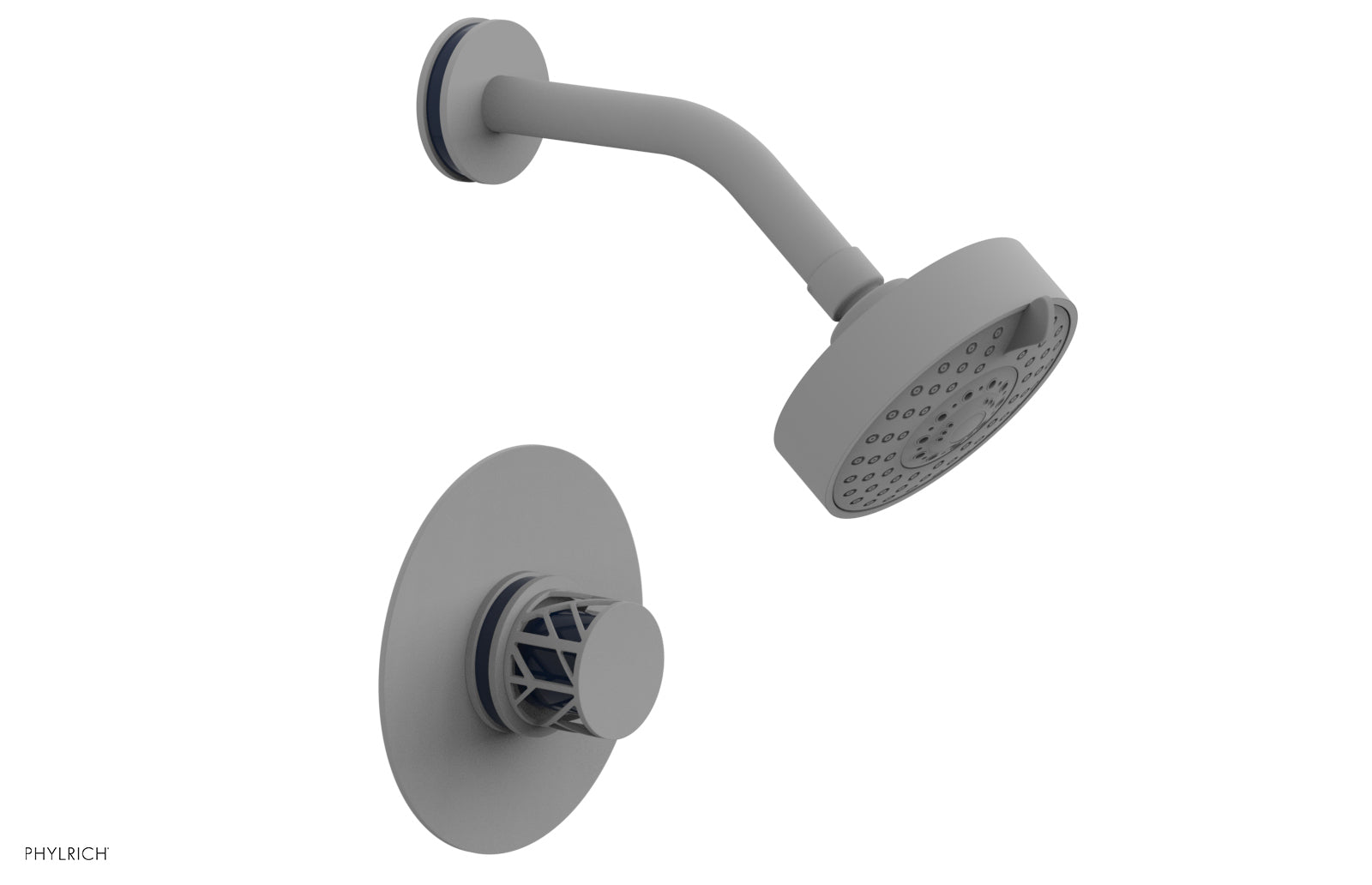 JOLIE Pressure Balance Shower Set - Round Handle with "Navy Blue" Accents 222-21