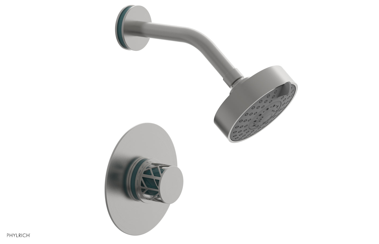 JOLIE Pressure Balance Shower Set - Round Handle with "Turquoise" Accents 222-21