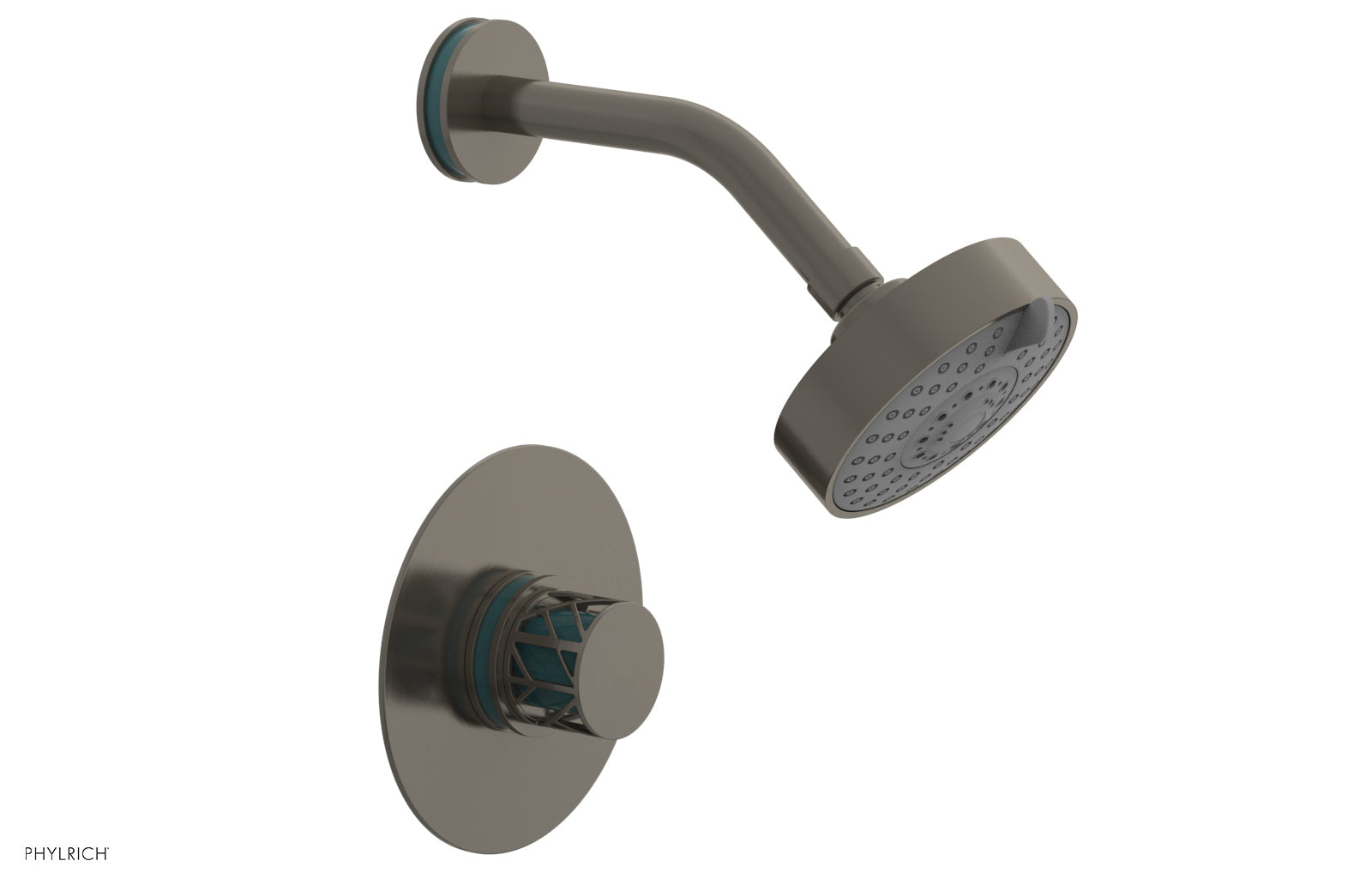 JOLIE Pressure Balance Shower Set - Round Handle with "Turquoise" Accents 222-21
