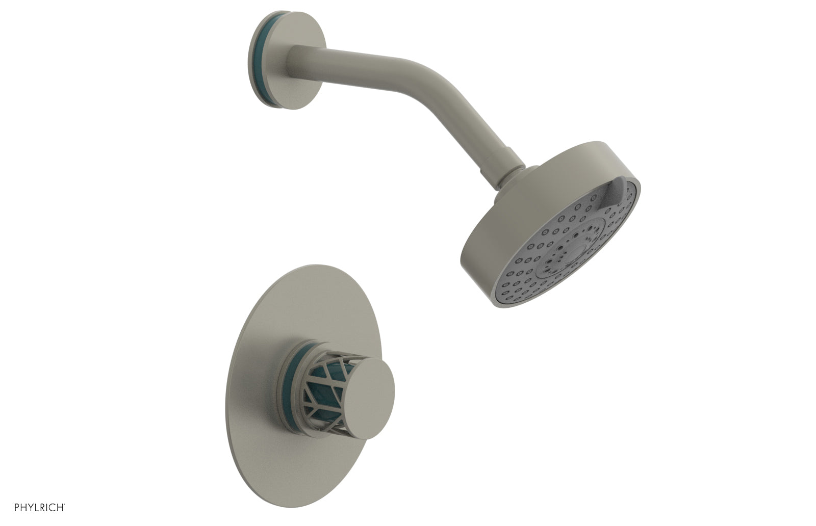 JOLIE Pressure Balance Shower Set - Round Handle with "Turquoise" Accents 222-21