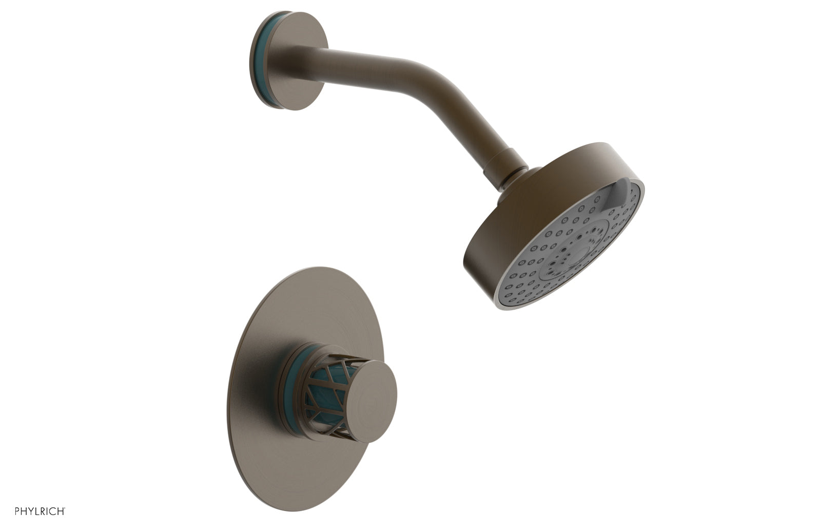 JOLIE Pressure Balance Shower Set - Round Handle with "Turquoise" Accents 222-21
