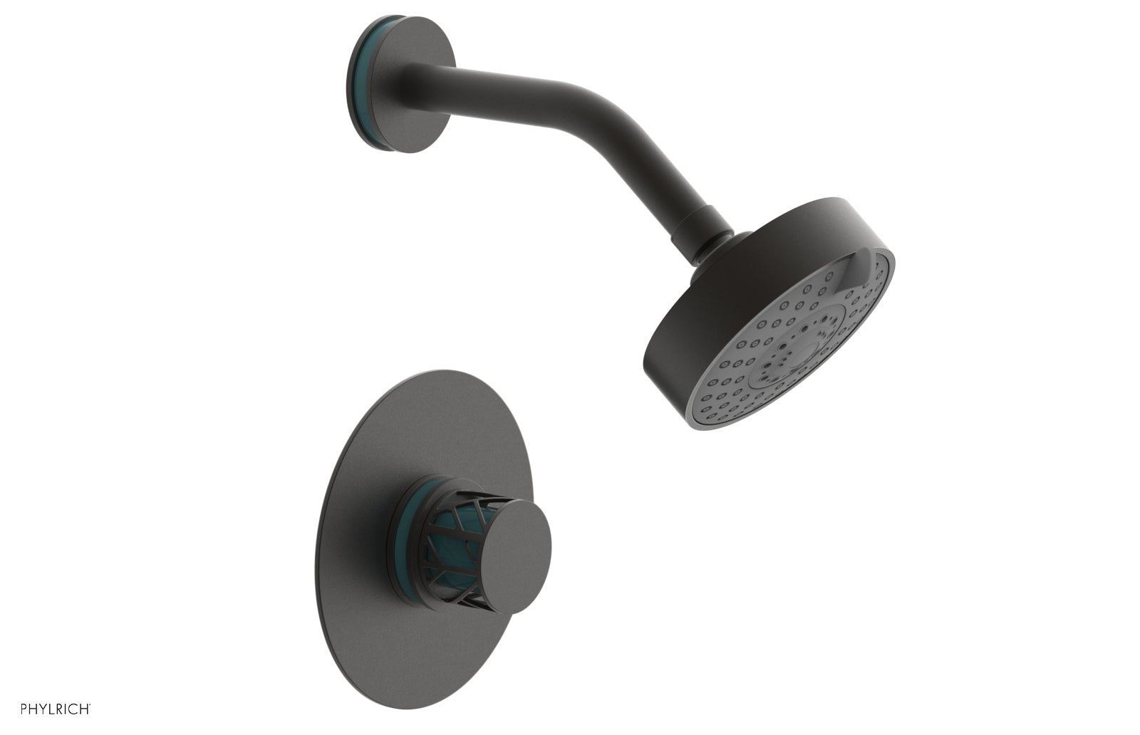 JOLIE Pressure Balance Shower Set - Round Handle with "Turquoise" Accents 222-21