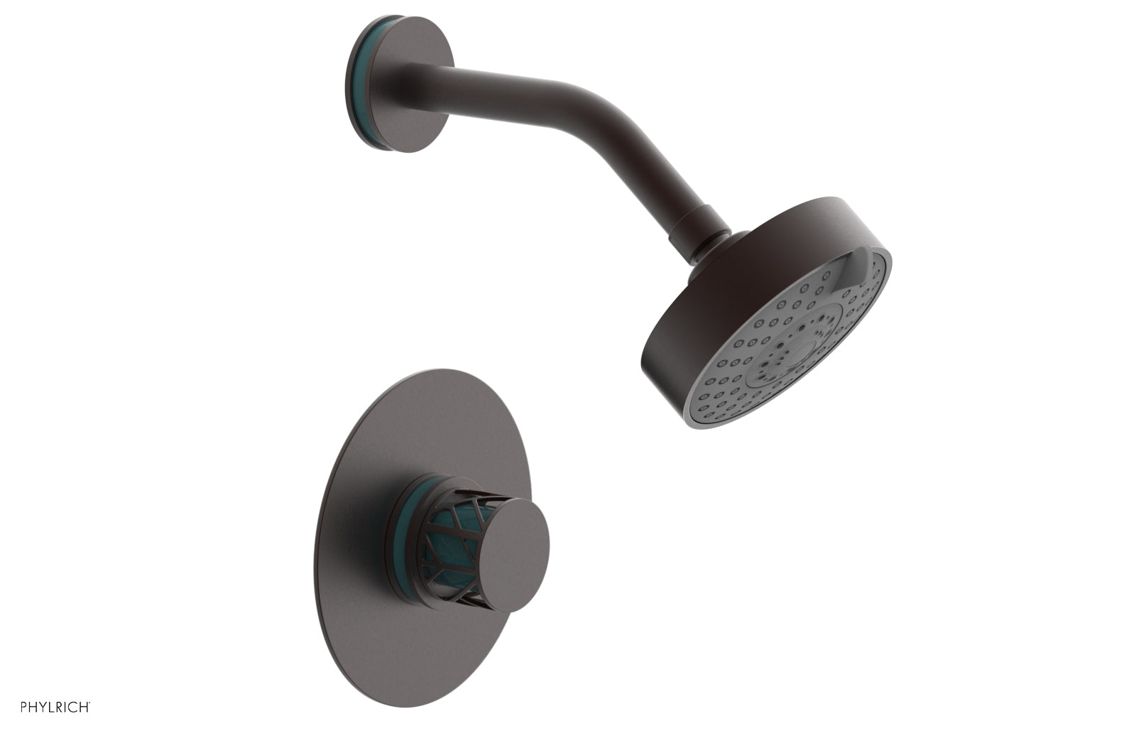 JOLIE Pressure Balance Shower Set - Round Handle with "Turquoise" Accents 222-21
