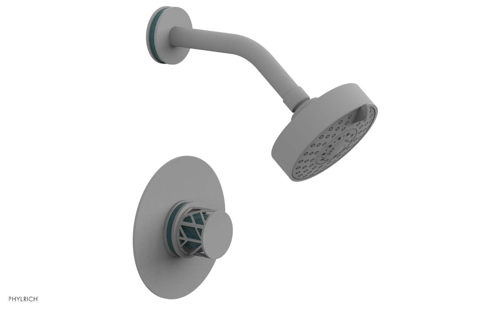 JOLIE Pressure Balance Shower Set - Round Handle with "Turquoise" Accents 222-21