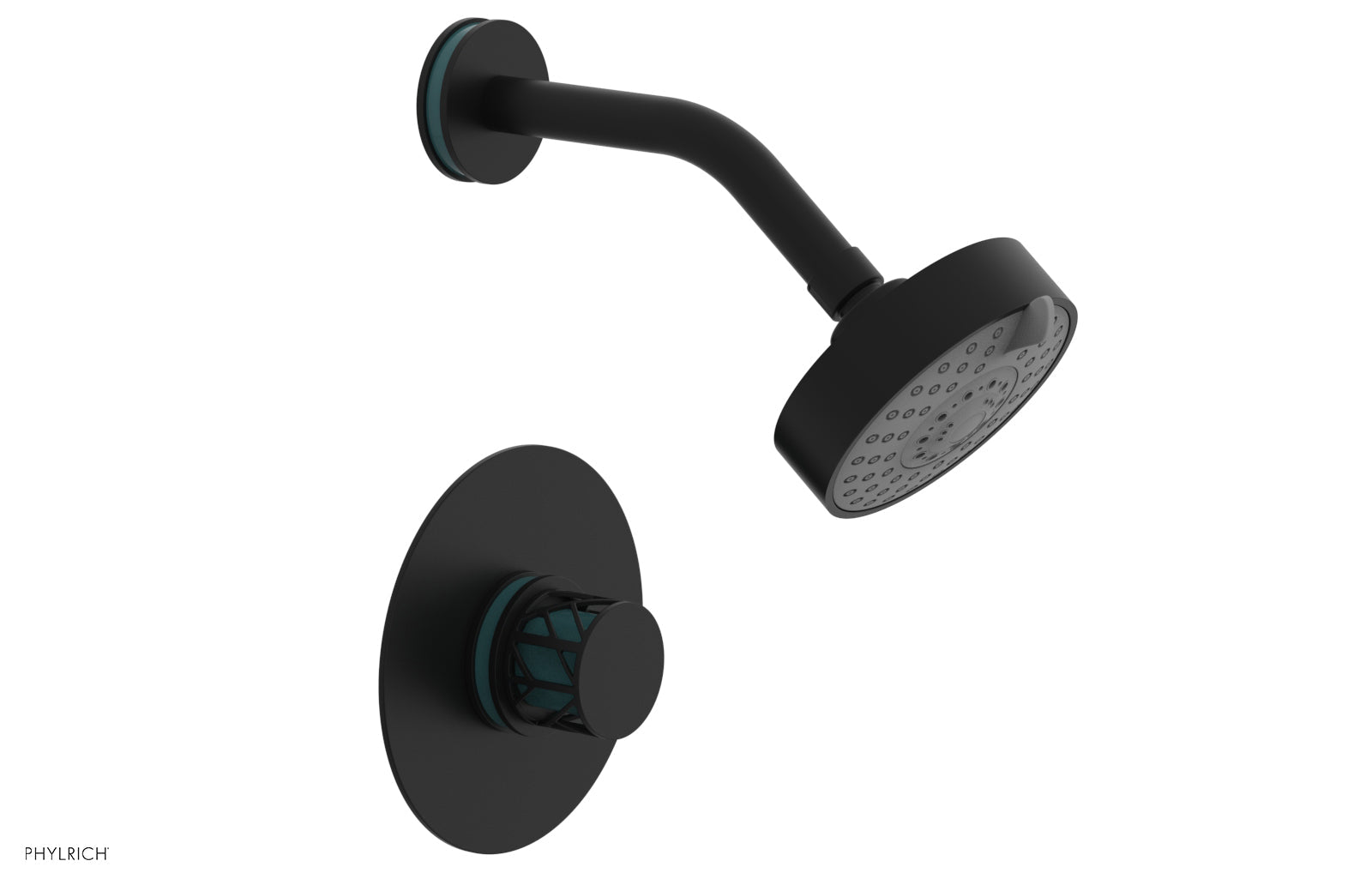 JOLIE Pressure Balance Shower Set - Round Handle with "Turquoise" Accents 222-21