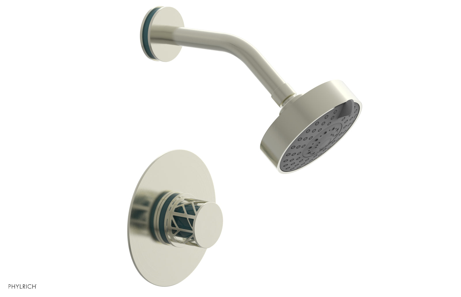 JOLIE Pressure Balance Shower Set - Round Handle with "Turquoise" Accents 222-21